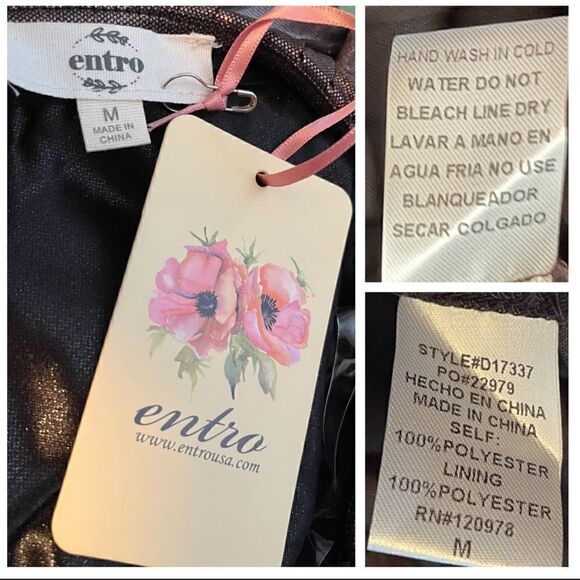 Red Dress Entro Glean On Silver Ash Ruffle Yoke Mini Dress Metallic Silver M J - Picture 12 of 13